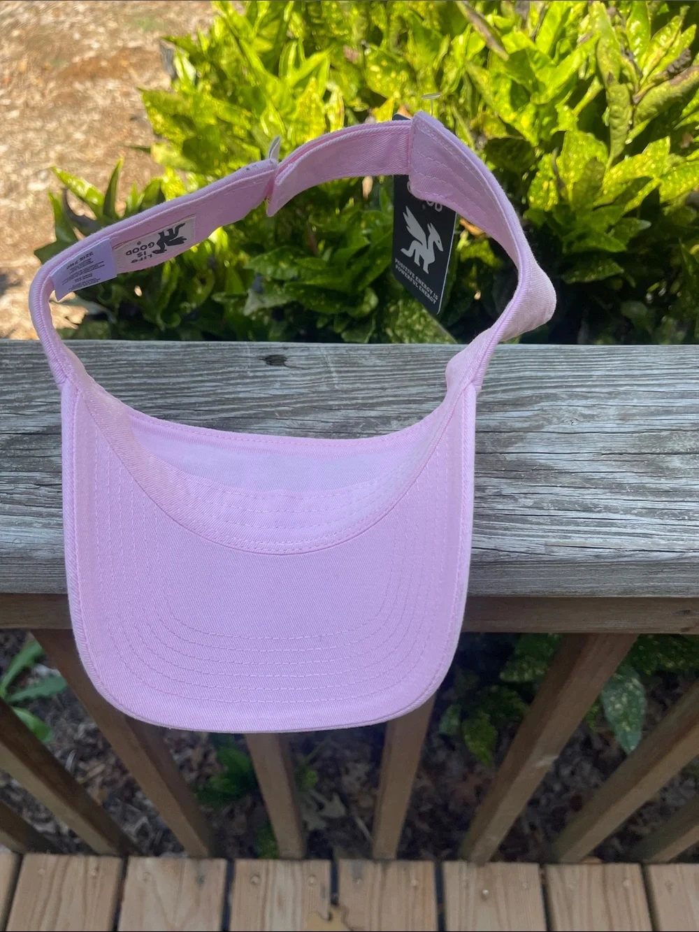 Life is Good Pink Daisy Embroidered Cotton Visor Hat NWT